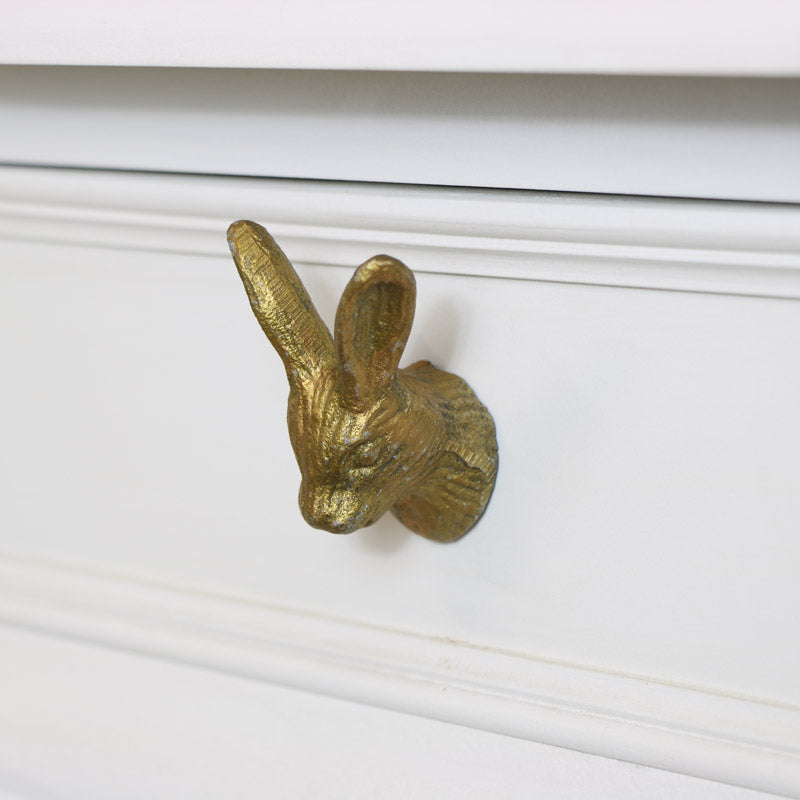 Gold Rabbit Head Drawer Knob