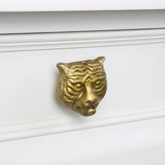  Gold Tiger Head Drawer Knob 