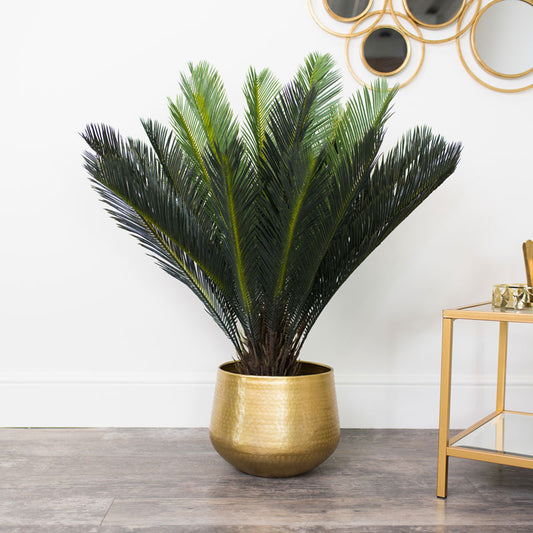  Large Round Gold Patterned Planter 