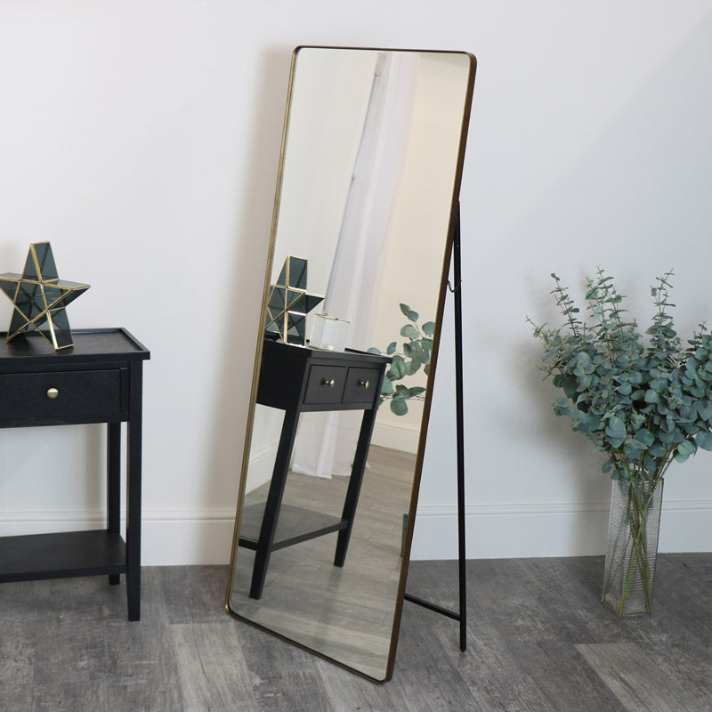 Gold Free Standing Cheval Mirror 155cm x 60cm