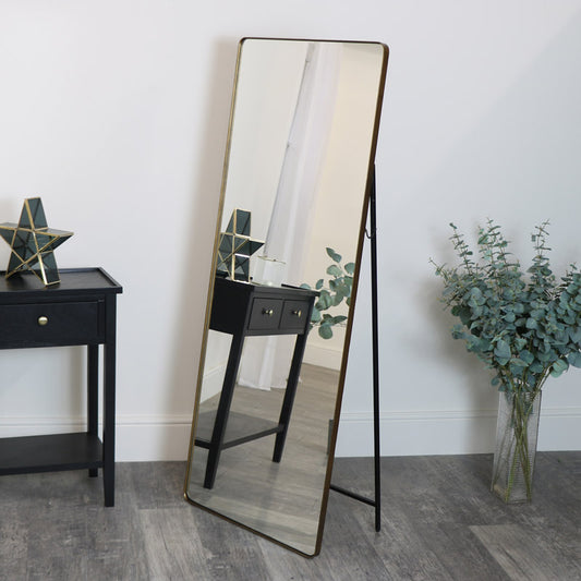  Gold Free Standing Cheval Mirror 155cm x 60cm 