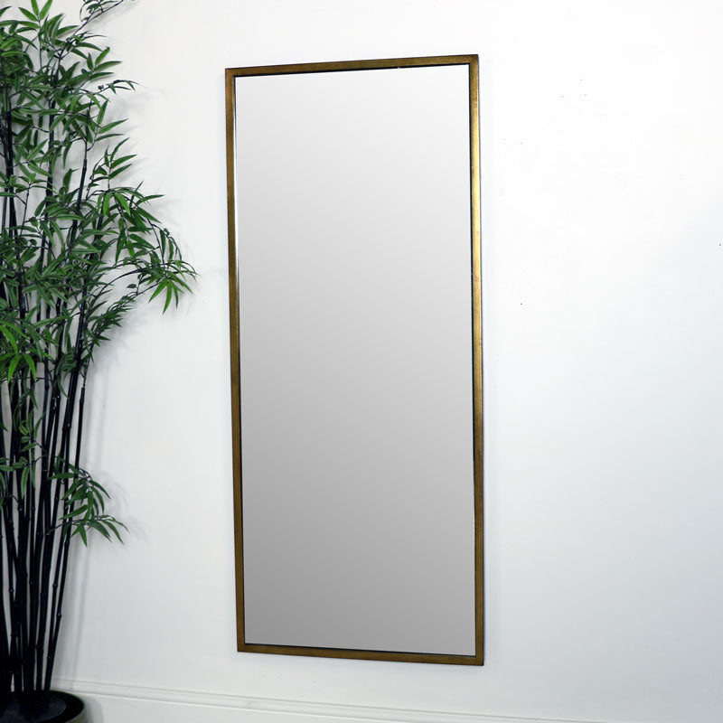 Large Gold Rectangle Mirror 60cm x 140cm