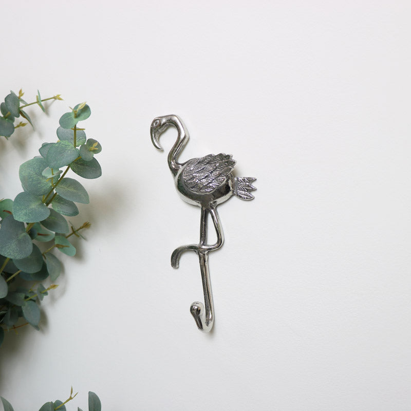 Silver Flamingo Wall Hook