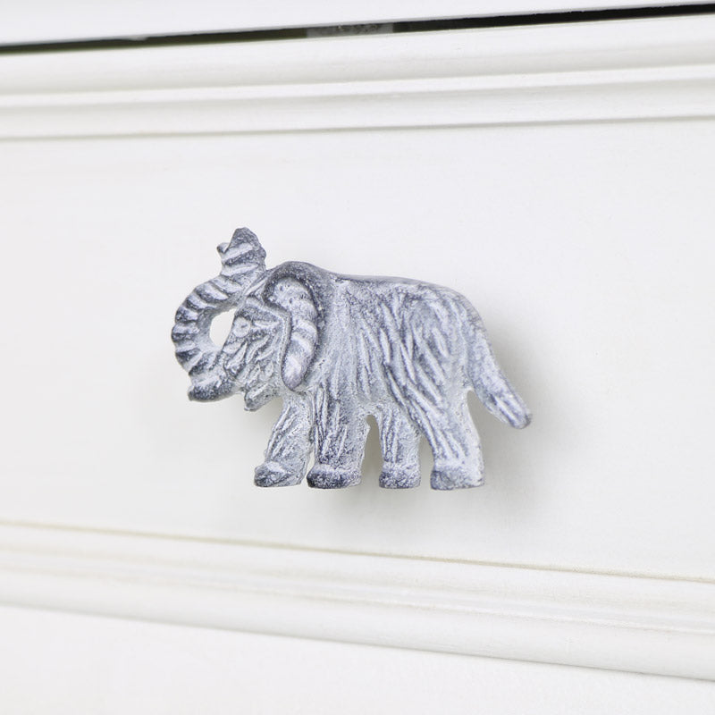 Grey Elephant Drawer Knob