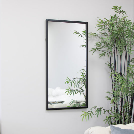  Black Rectangle Wall Mirror 100cm x 50cm 