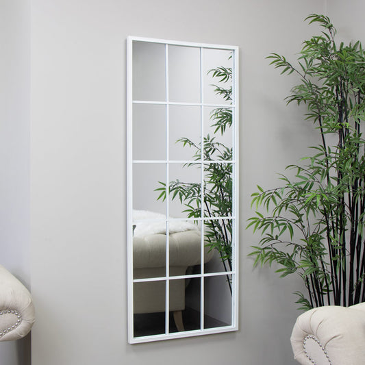  Extra Large White Window Mirror 144cm x 59cm 