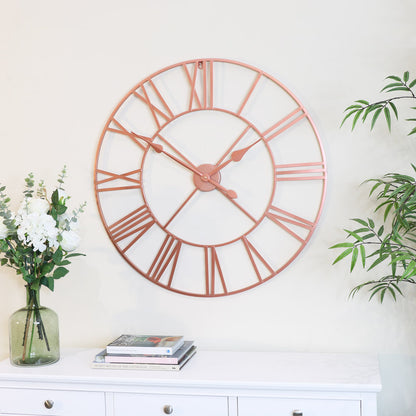 Extra Large Copper Metal Skeleton Clock 100cm x 100cm