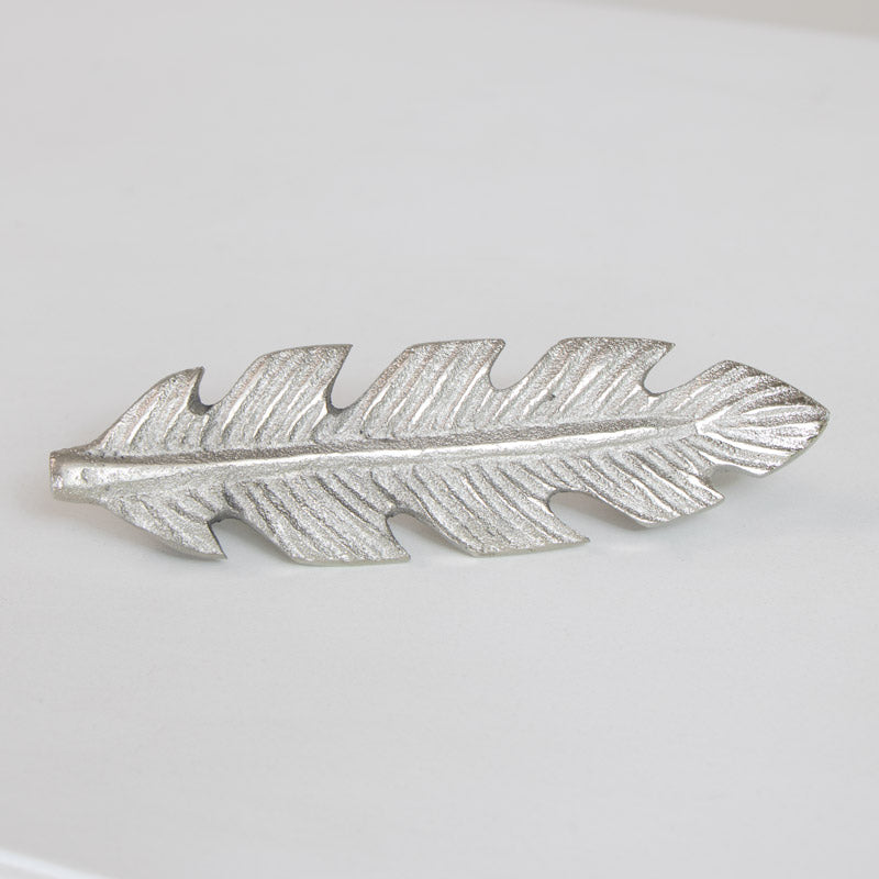 Silver Feather Drawer Knob