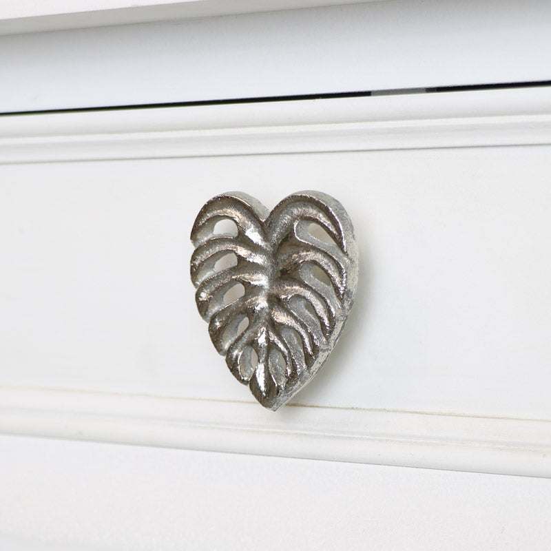 Silver Monstera Leaf Drawer Knob