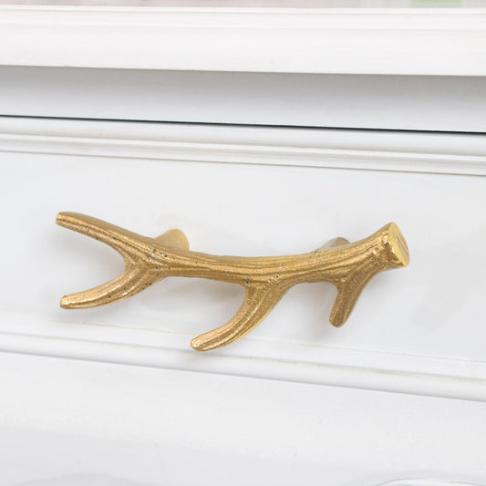  Gold Antler Drawer Knob 