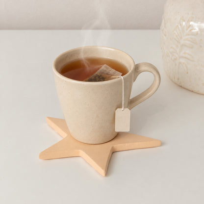 Set of 6 Pink Wooden Star Shaped Coasters