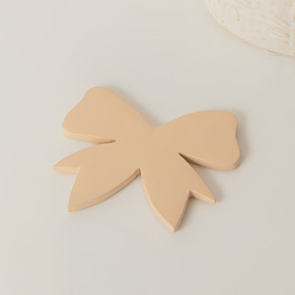 Set of 6 Pink Wooden Bow Shaped Coasters