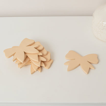 Set of 6 Pink Wooden Bow Shaped Coasters