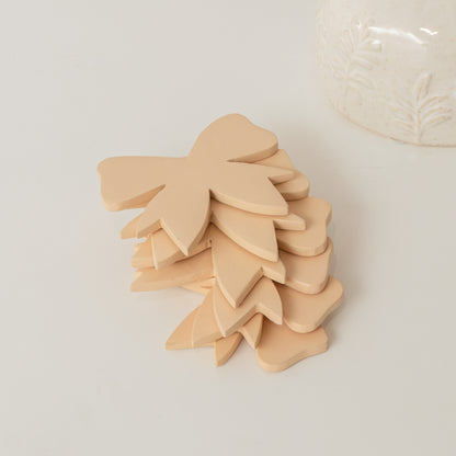 Set of 6 Pink Wooden Bow Shaped Coasters