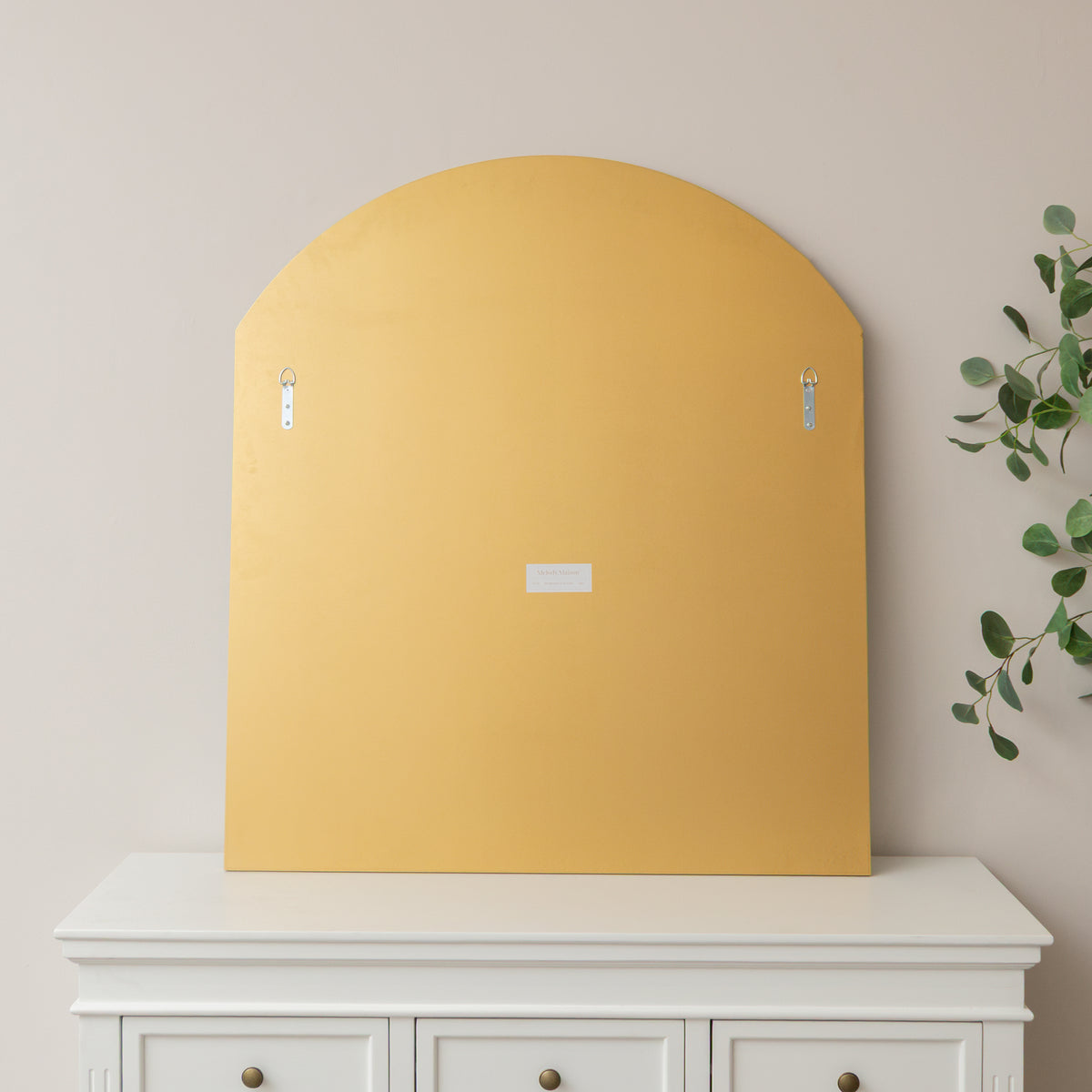 Large Frameless Arched Mirror with Bevelled Edges - 88cm x 100cm