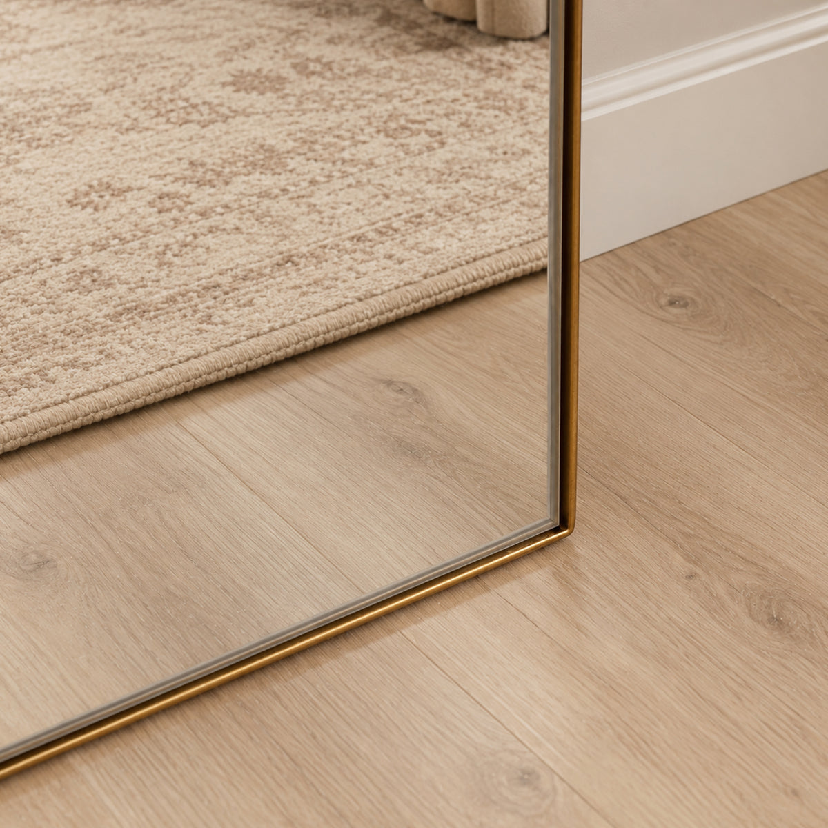 Large Arch Gold Framless Full Length Leaner / Wall Mirror - 150cm x 60cm