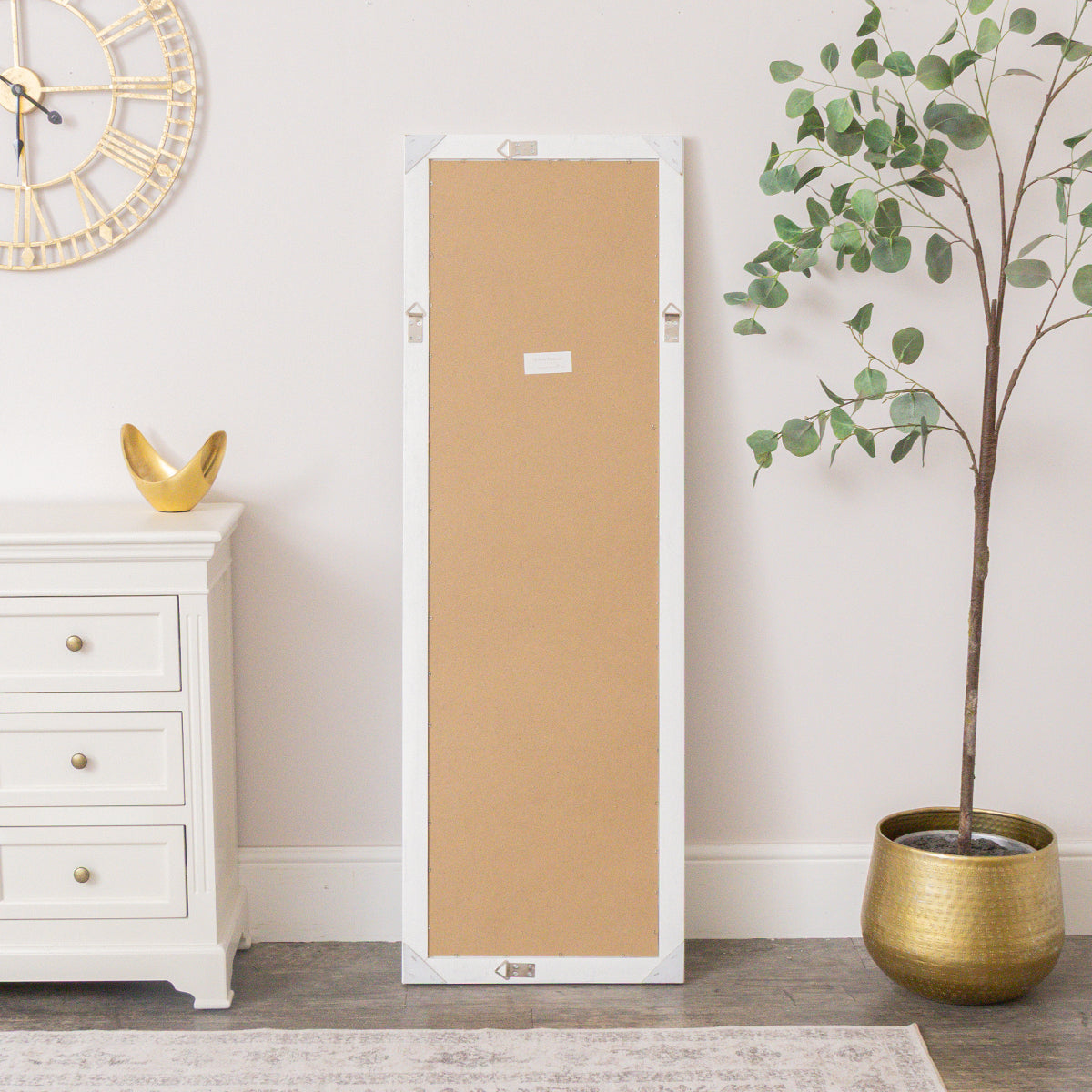Large Full Length White Framed Wall & Leaner Mirror - 47cm x 142cm