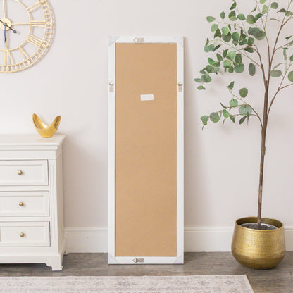 Large Full Length White Framed Wall & Leaner Mirror - 47cm x 142cm