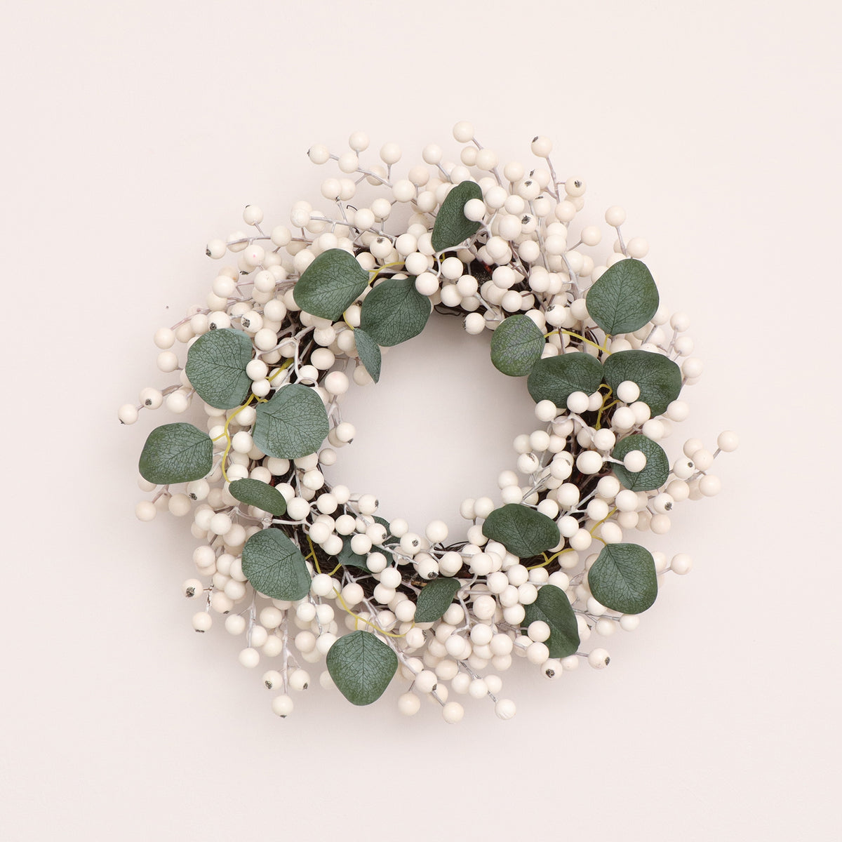 Large Green & White Berry & Eucalyptus Christmas Wreath Decoration