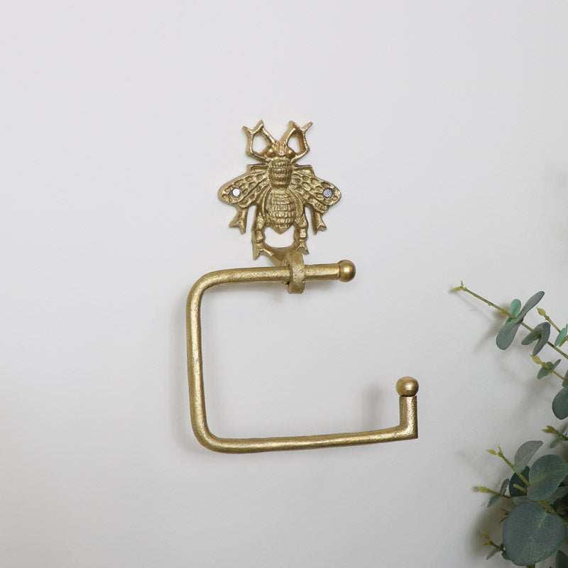 Gold Bumblebee Toilet Roll Holder