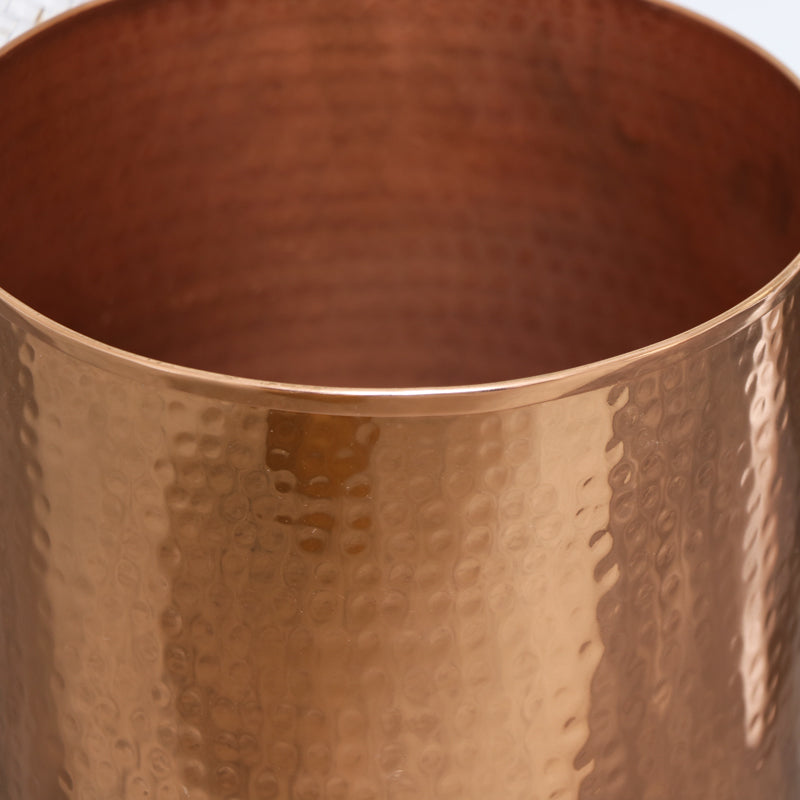 Metal Hammered Copper Storage Waste Bin