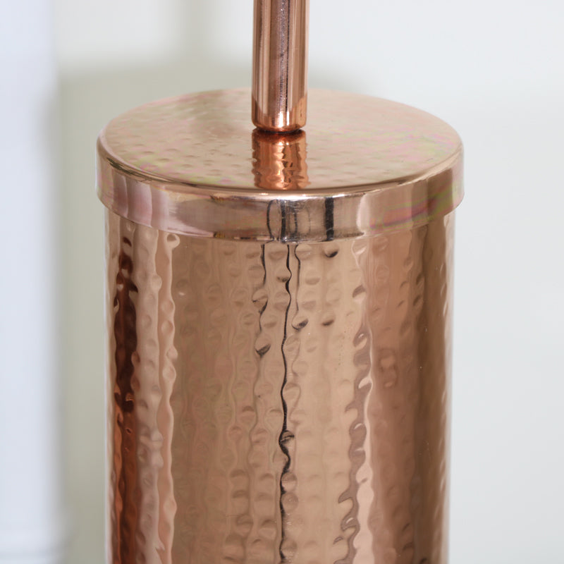 Hammered Copper Metal Toilet Brush Holder