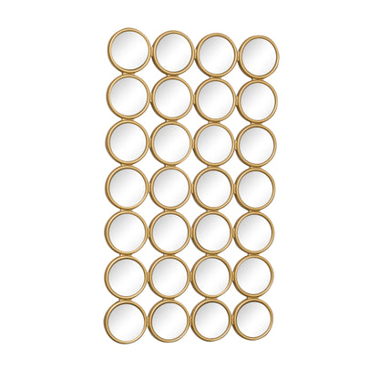 Large Gold Multi Circle Wall Mirror 95cm x 55cm