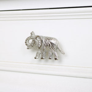 Silver Elephant Drawer Knob