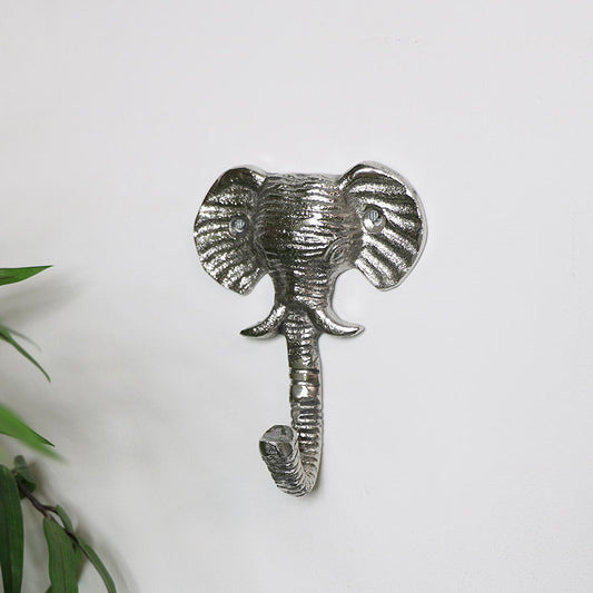  Silver Elephant Head Wall Hook 