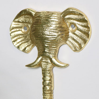 Gold Elephant Head Wall Hook