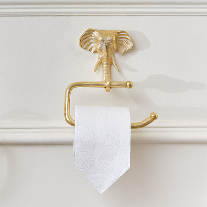 Metallic Gold Elephant Toilet Roll Holder