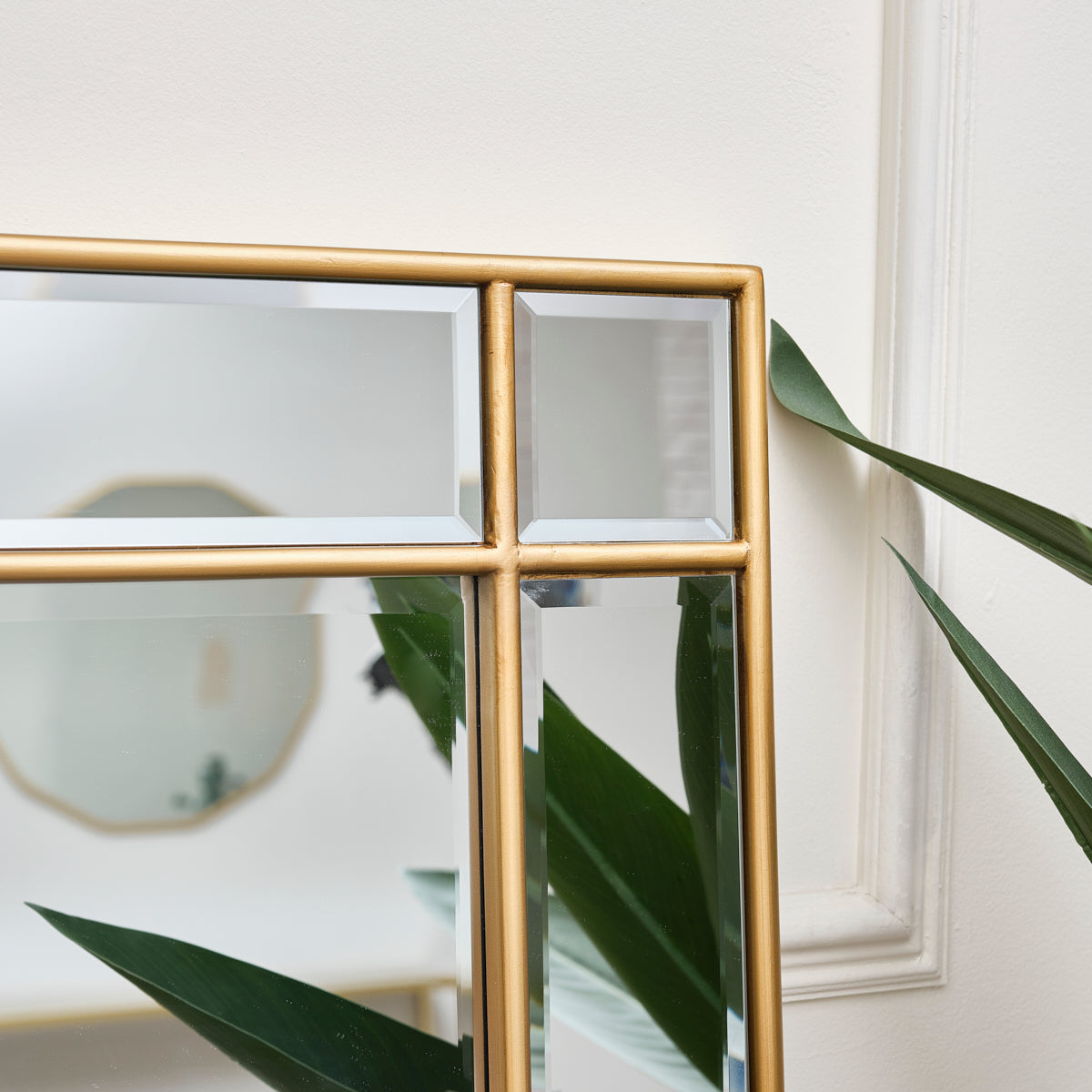 Gold Framed Art Deco Wall / Leaner Mirror 54cm x 142cm