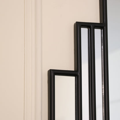 Black Fan Art Deco Wall Mirror 90cm x 59cm