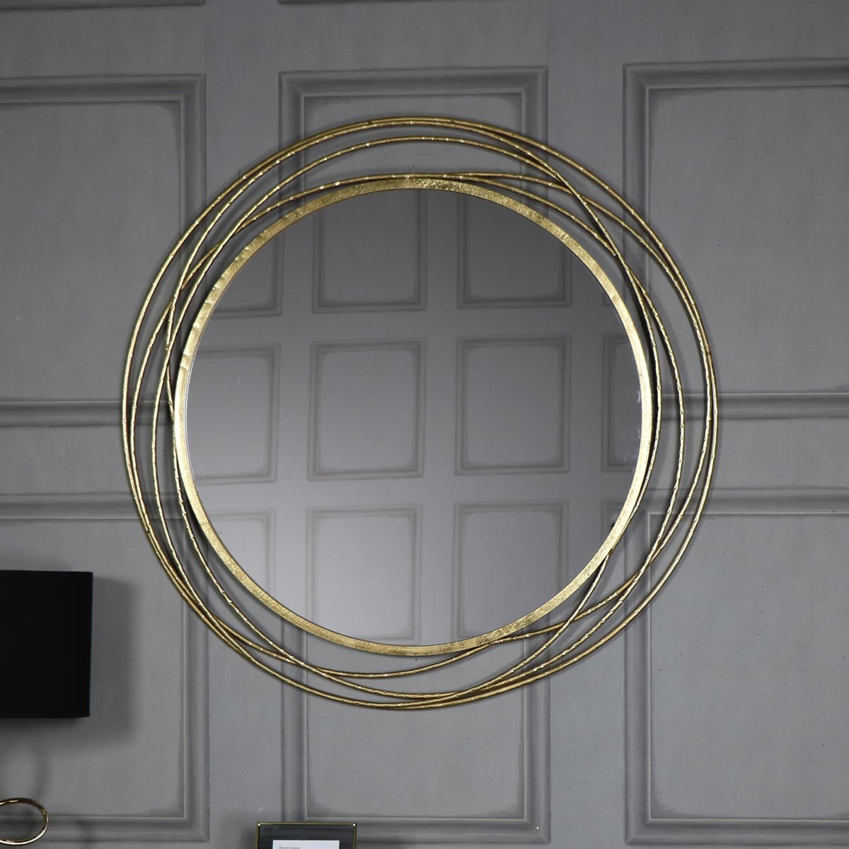 Large Round Antique Gold Mirror 92cm x 92cm