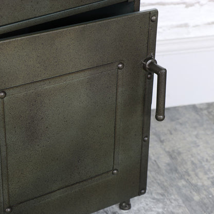 Industrial Style Metal Bedside Cabinet