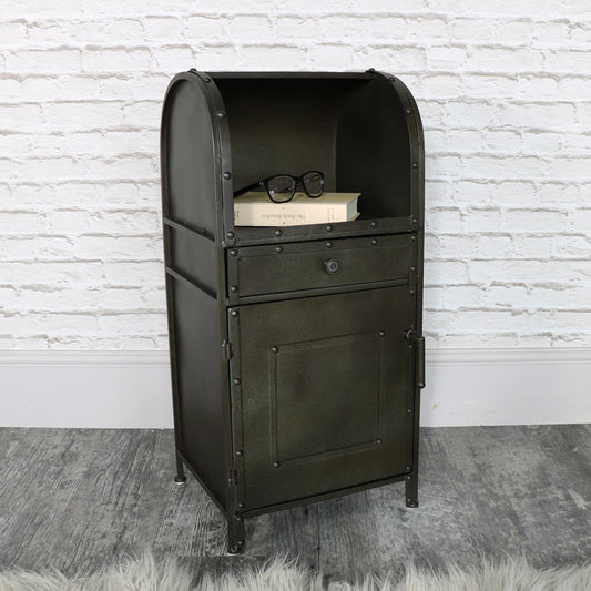  Industrial Style Metal Bedside Cabinet 