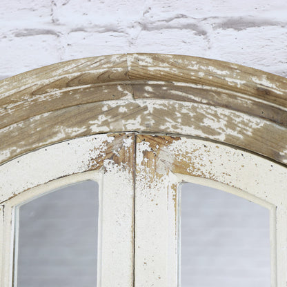Large Rustic Shutter Style Window Mirror 73cm x 123cm