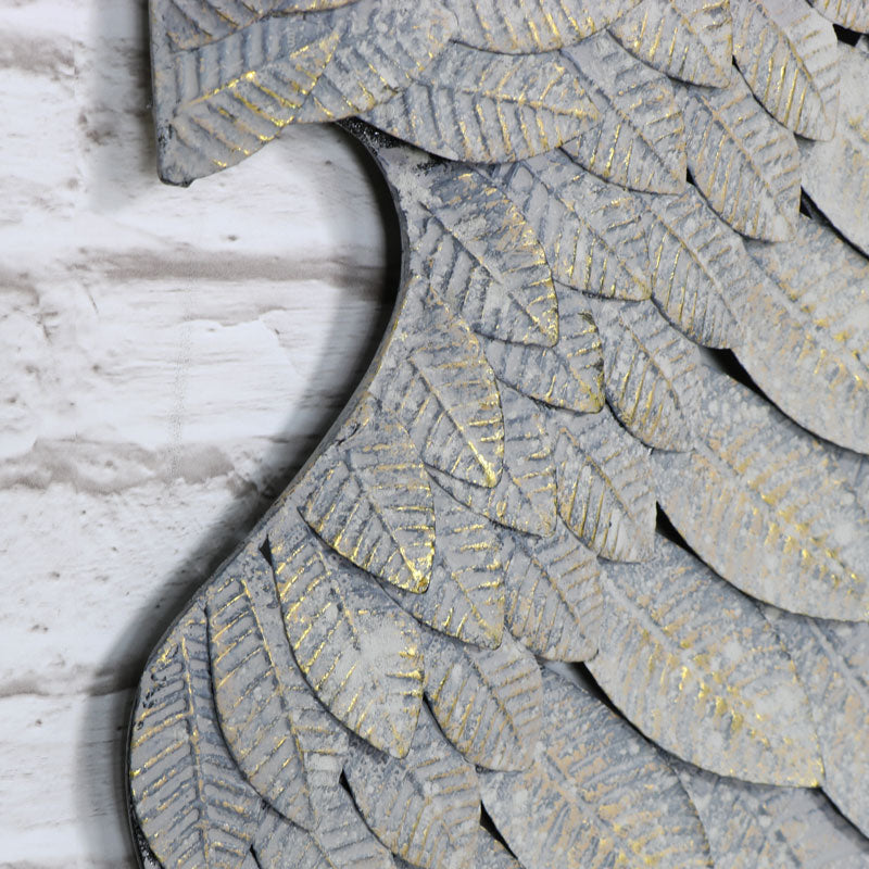 Pair of Large Grey Feather Effect Angel Wings