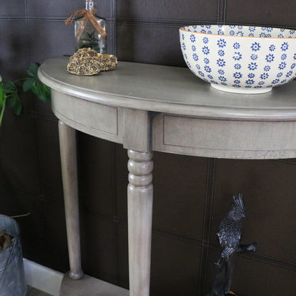 Hornsea Range - Wooden Half Moon Console Table