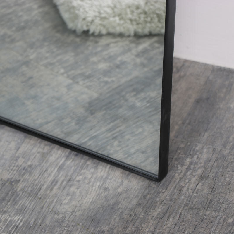 Large Black Thin Framed Leaner Mirror 80cm x 180cm