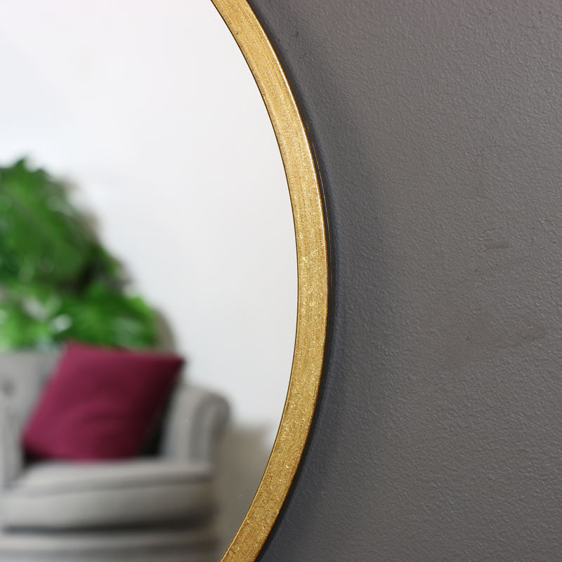 Large Round Gold Wall Mirror 50cm x 50cm