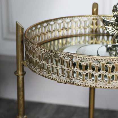 Vintage Gold Mirrored Tray Table