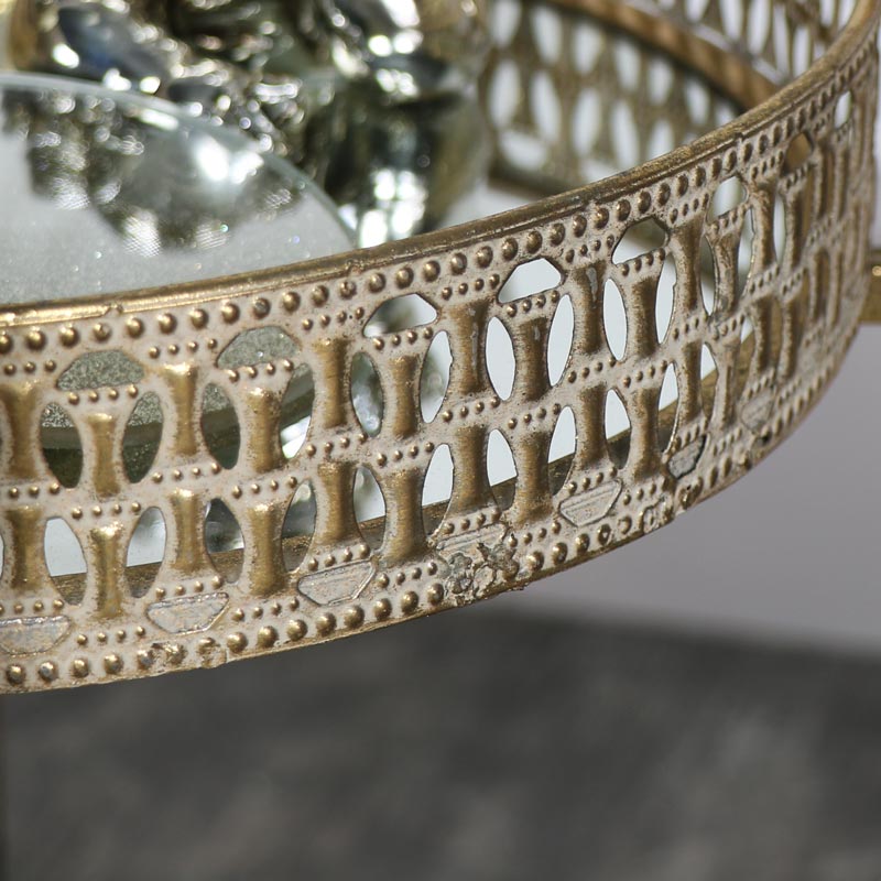 Vintage Gold Mirrored Tray Table