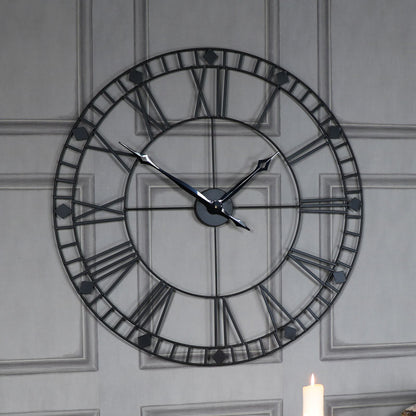 Black Iron Skeleton Wall Clock