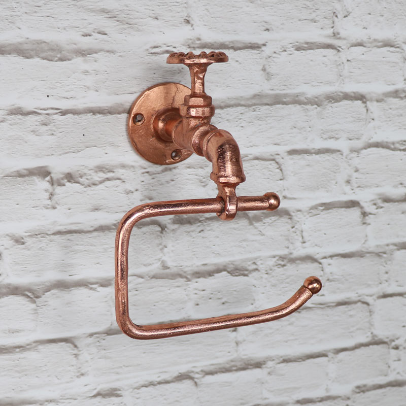 Copper Metal Tap Toilet Roll Holder