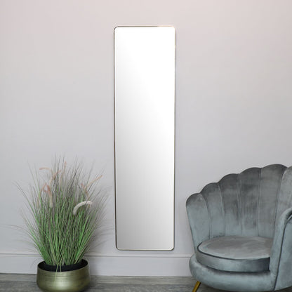 Tall Brushed Gold Framed Wall Mirror / Leaner Mirror