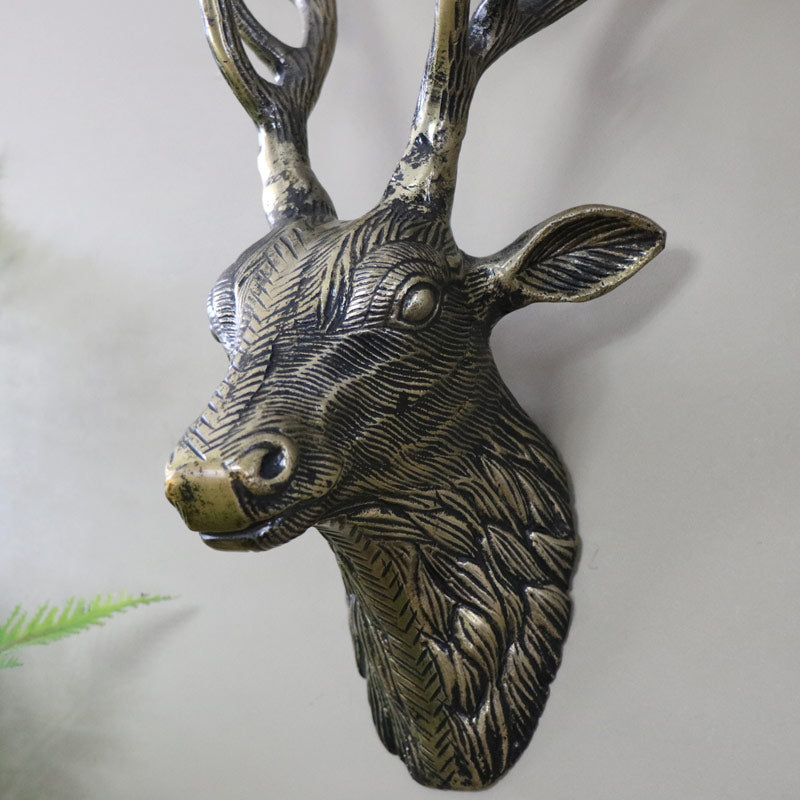Replica Gold Metal Wall Mounted Stag Head