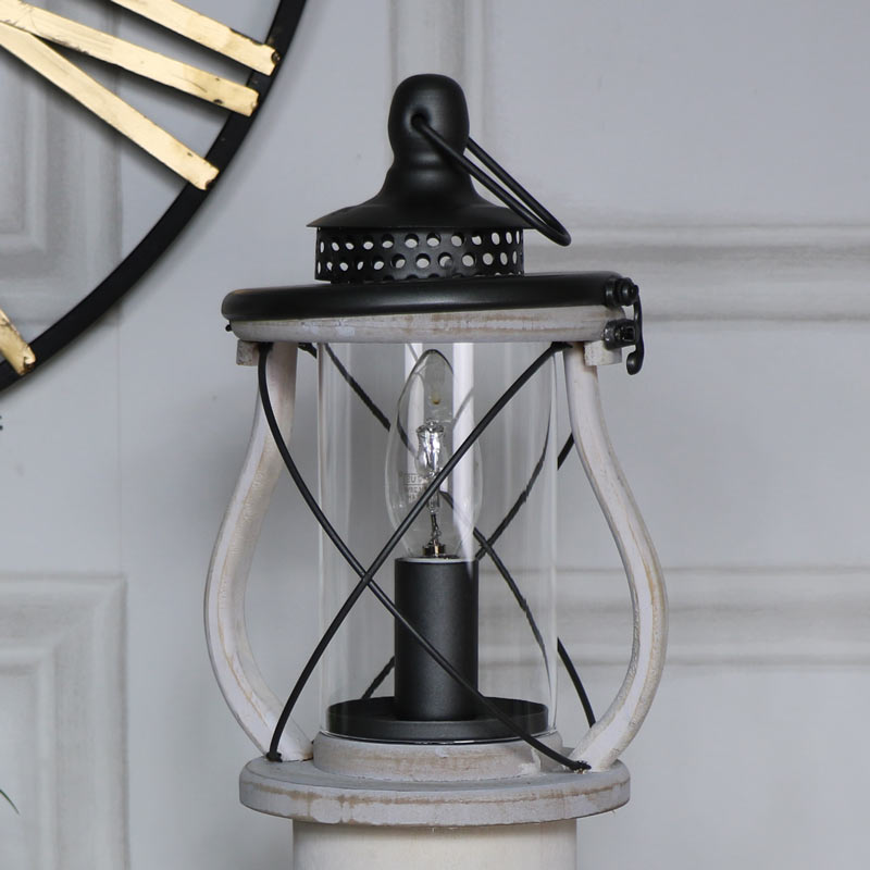 antique white miners style lantern