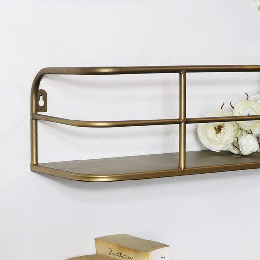  Rustic Gold Metal Wall Shelf 