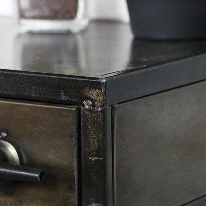 Retro Industrial Metal Bedside Table